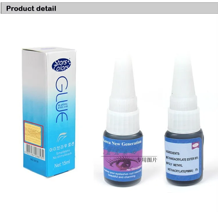 Cola para Cílios sem Odor sem Estimulação com Duração Coréia Enxertia Pestana Extensão Cola 10 Pcs 15 ml 11 cílios sem Odor sem estimulação com duração