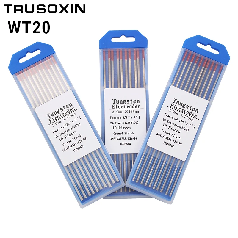 

10pcs red color code 2.4 * 175 thorium tungsten electrode head tungsten needle/rod for the TIG Welding machine with TIG function