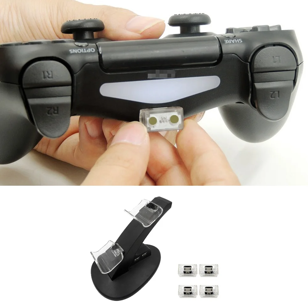 

Besegad Dual Charger Charging Dock Station Stand Holder Base w/4 Charging Port Connectors &2 Extra USB Ports For PS4 Controller
