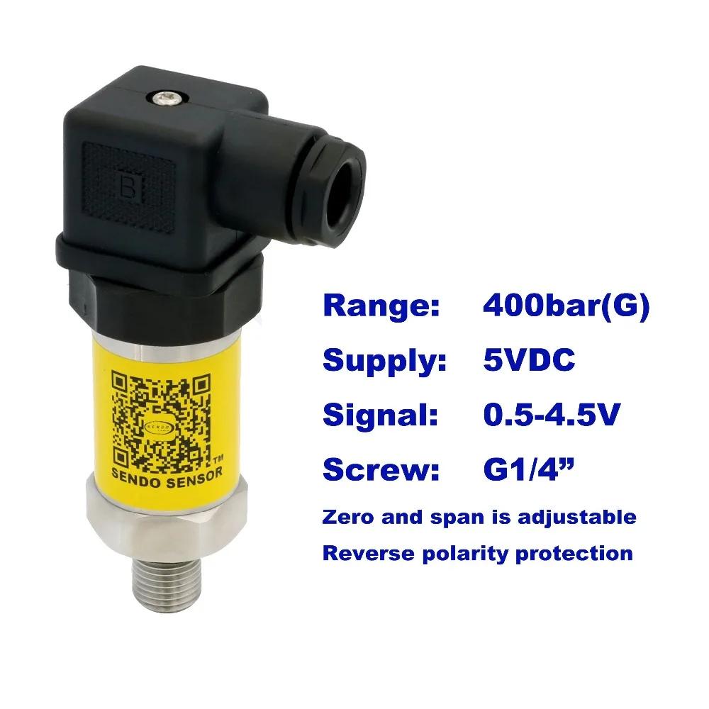 Buy 0.5 4.5V pressure sensor, 5VDC supply, 40MPa/400bar gauge, G1/4", 0.5