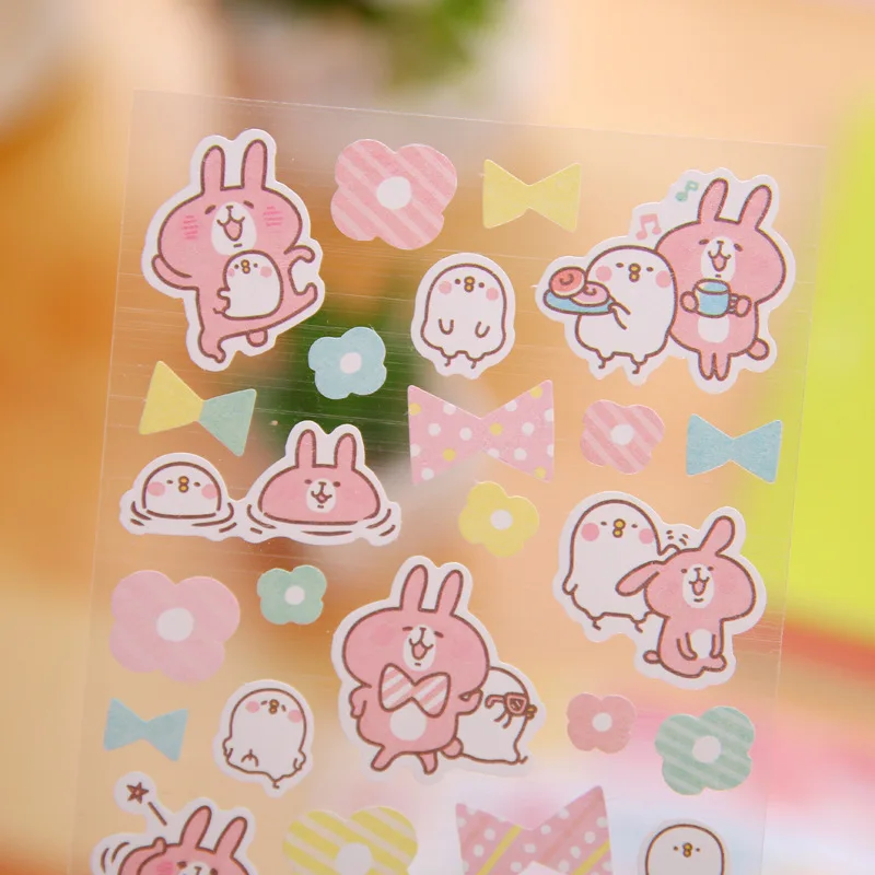 1 простыни Kawaii Кролик Kanahei 3D DIY наклейки декоративный Скрапбукинг дневник Stick этикетка торт Декор Канцелярские