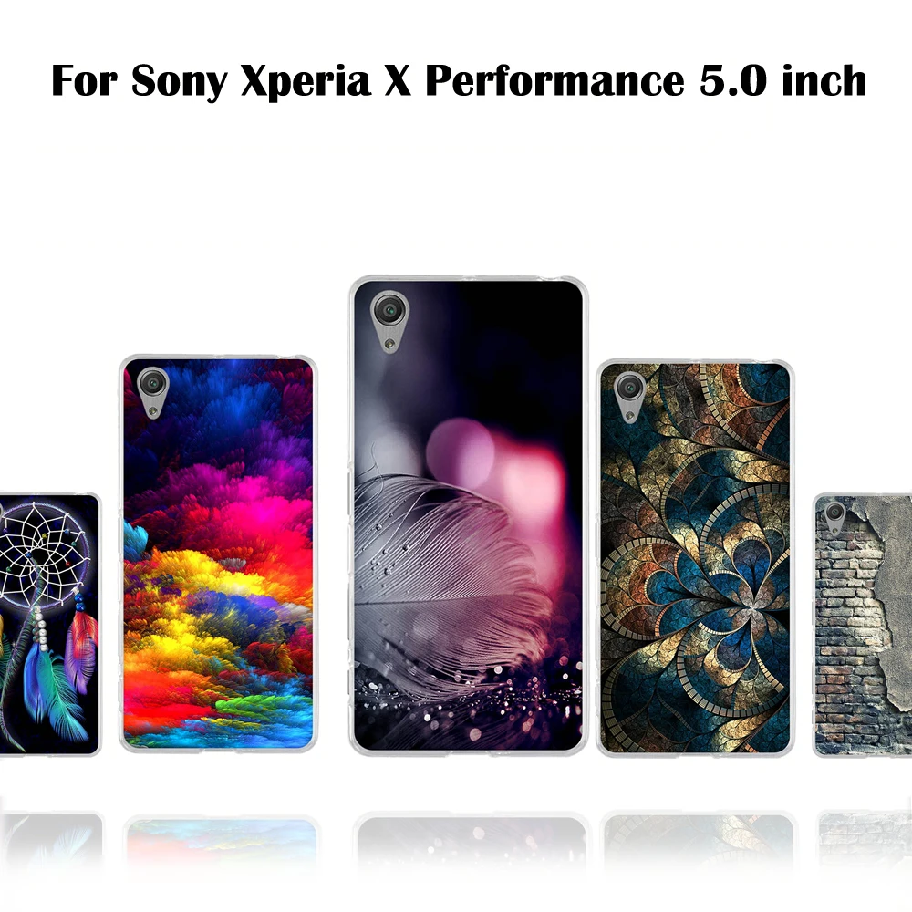 

Luxury Silicon Cover For Sony Xperia X Performance / Dual F8132 5.0 inch Colorful Printing Pattern Case Cartoon Cute Cover Shell