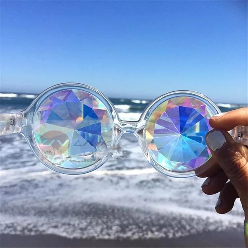 Круглый Калейдоскоп очки рейв фестиваль для мужчин и женщин брендовая дизайнерская голографическая калейдоскоп солнцезащитные очки ретро