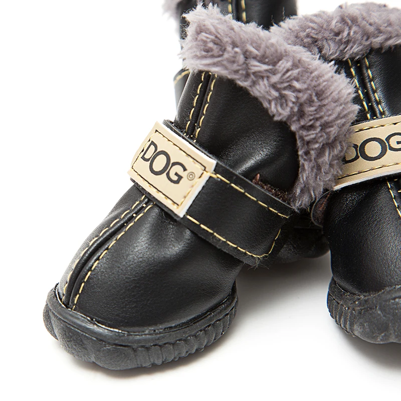 4 Pcs/sets Winter Pet Dog Shoes For Small Dogs Warm Leather Puppy Snow Boots Waterproof Chihuahua Pug Cat Products|Обувь для собак| |