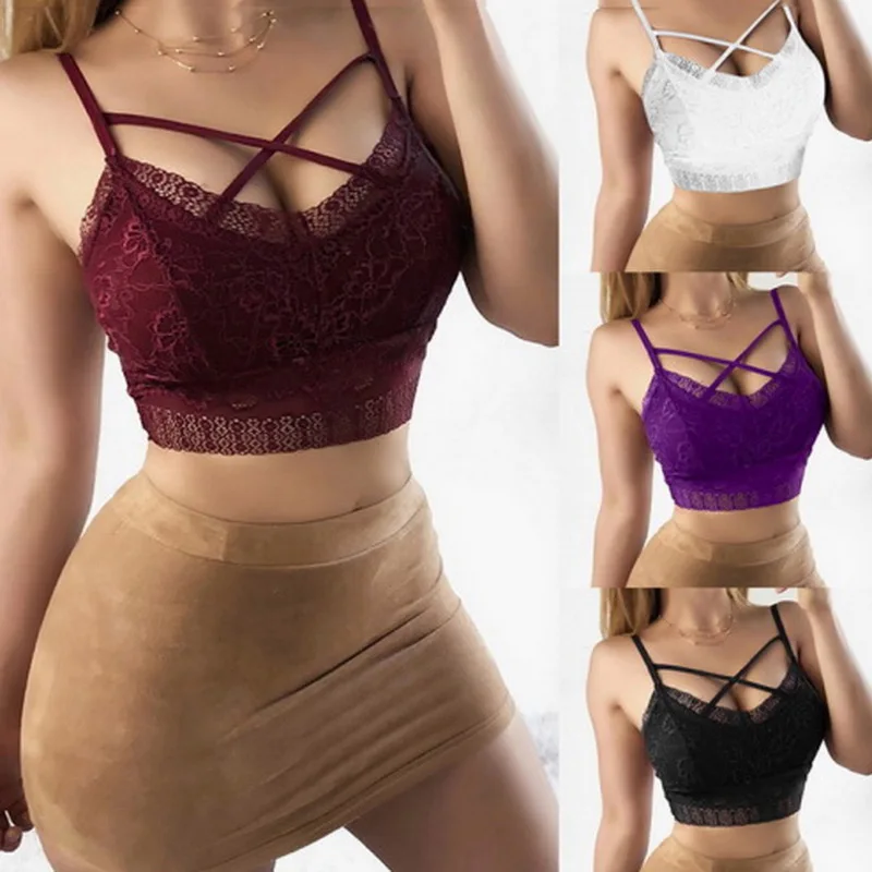 

HIGH FEVER Summer Ladies lace beauty back tube top wrapped chest sexy bottom vest girl front X hollow bra