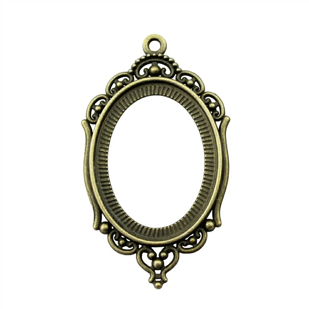 

5pcs Fit 30x40mm Oval Glass Cabochons Oval Cabochon Base Setting 3 Colors Hollow Oval Cabochon Base Setting Pendants