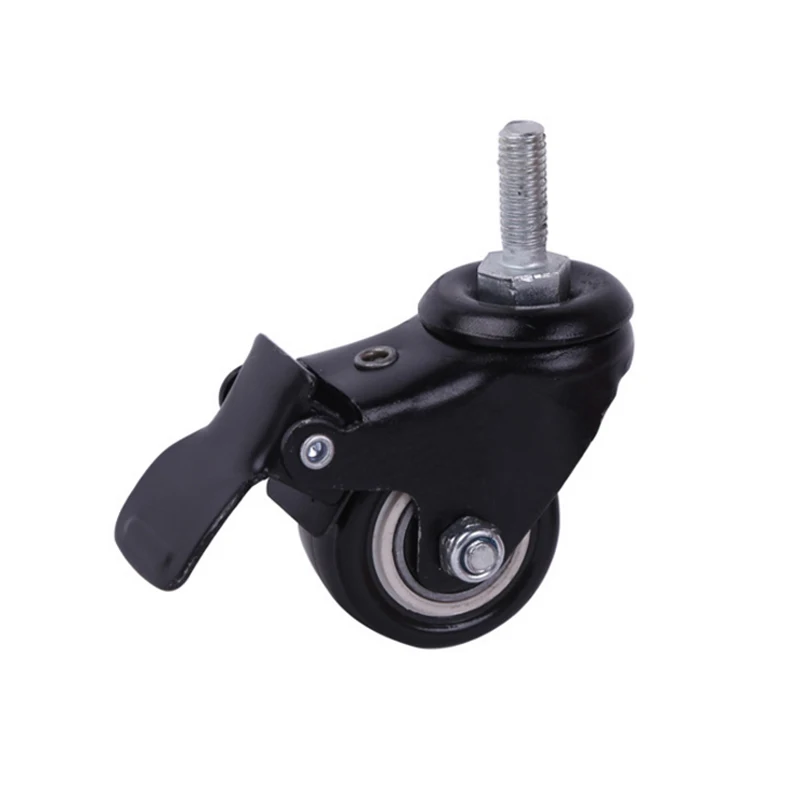 

40cm PU brake screw caster PU gold drill mute wear-resistant Universal Furniture Seat wheel Furniture caster universal