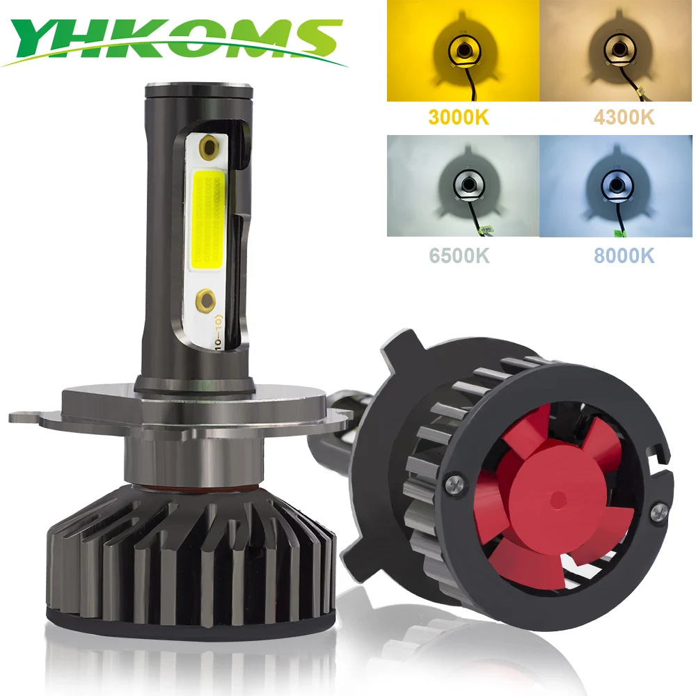 Online YHKOMS Canbus coche faros LED H4 H7 3000K 4300K 6500K 8000K bombilla LED H11 H8 H1 H3 9005, 9006, 880, 881 H27 Auto Luz de niebla de la lámpara