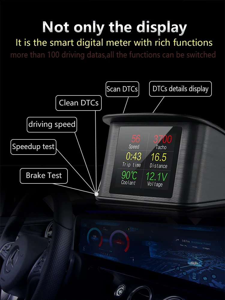 Умный Компьютер HUD OBD Автомобильный проектор скорости цифровой измеритель скорости Дисплей Расход топлива Датчик температуры