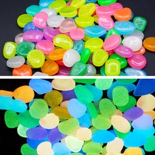 100 шт Искусственные камни светится в темноте домашнее украшение светящиеся камни дорожка Аквариум Украшение