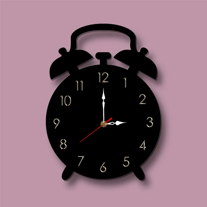 

Nordic Alarm Clock Style Wall Clock Silent Wooden Clock for Home Living Room