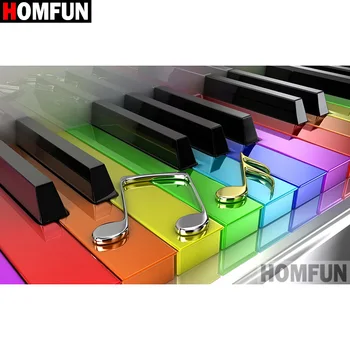 

HOMFUN Full Square/Round Drill 5D DIY Diamond Painting "Colored piano" 3D Diamond Embroidery Cross Stitch Home Decor A19662