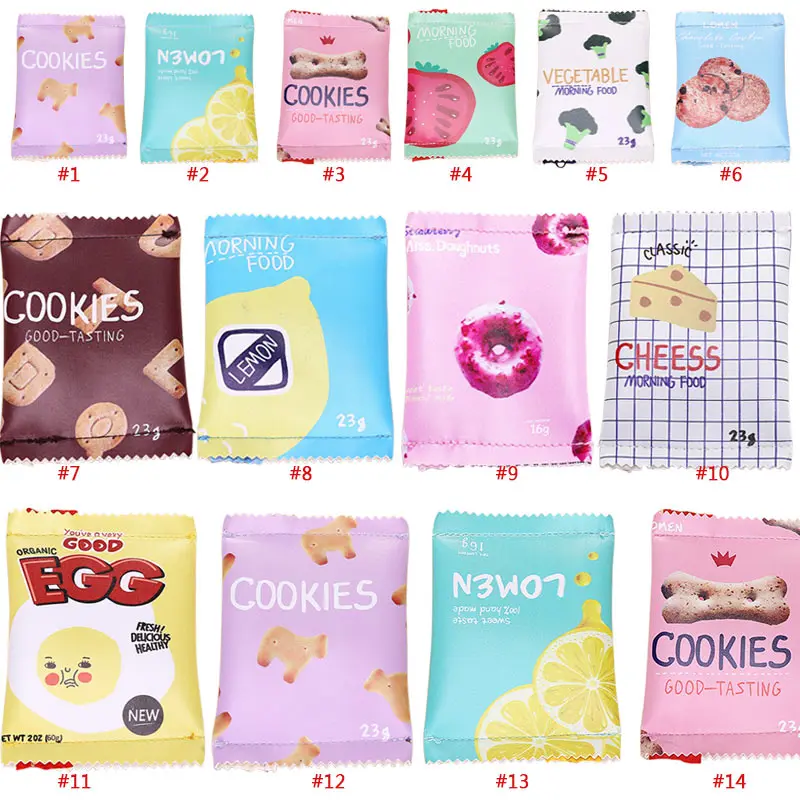 

Fashion Fun Snacks Biscuit PU Waterproof Zipper Wallet Child Girl Boy Purse Coin Bags Wallet WF 668