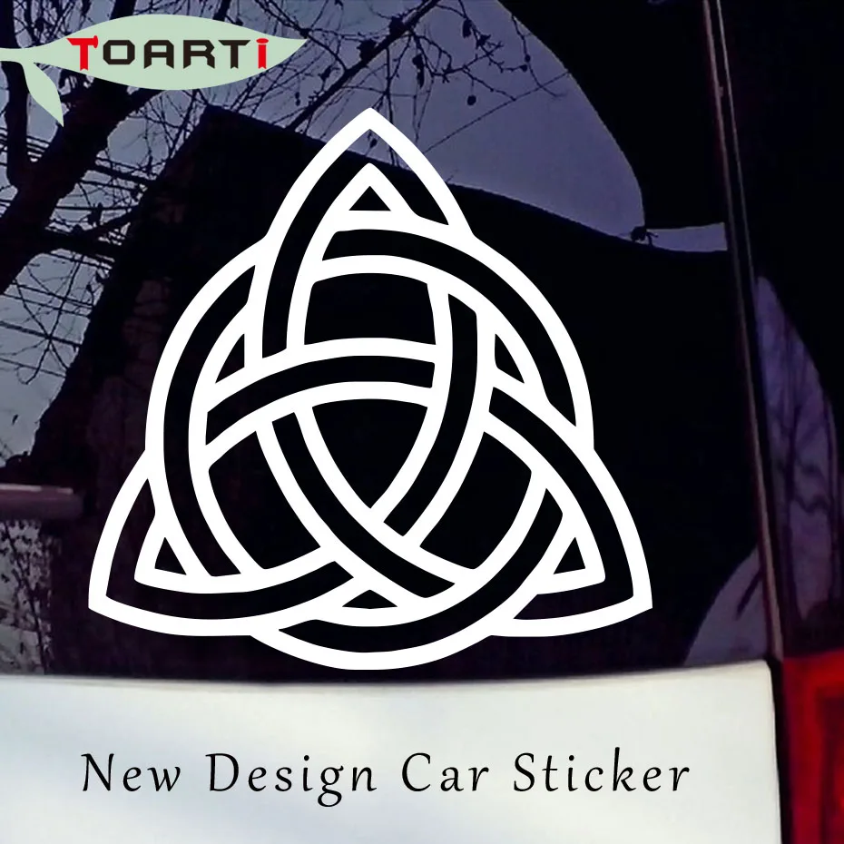

Pvc Self Adhesive Decorate Accessories Celtic Knot Triquetra Vinyl Decal Sticker Car Window Wall Bumper Symbol Black/White