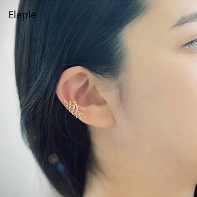 

Eleple Leaves Ear Clips Female Earrings Wholesale Small and Simple Ear Clips Women Jewelry Earrings C9A51