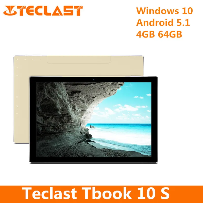 Teclast Tbook 10 S 10,1 дюймов планшетный ПК Intel Cherry Trail Z8350 4 ядра 1,44 ГГц Windows 10 Android 5,1 ГБ оперативная память 64 Встроенная BT HDMI