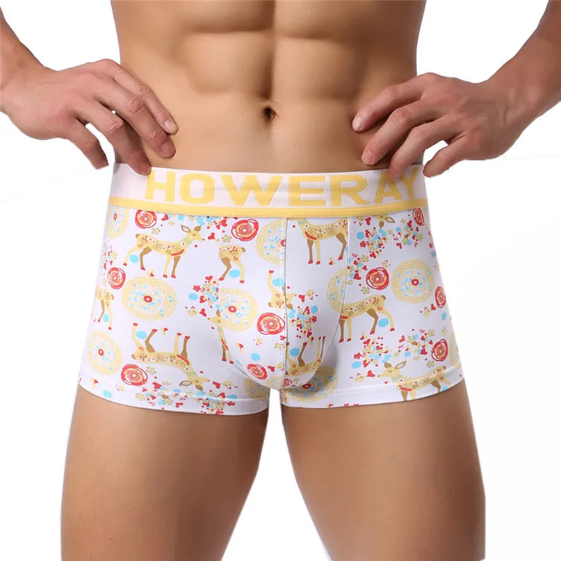 Sexy Underwear Men Men's Boxer Briefs Shorts Bulge Pouch Soft Underpants color deer pattern Trunks Boxer shorts #2h25 (28)