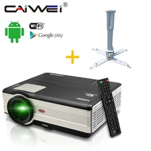 Android WIFI Google Airplay LED 1080P HD Home Projector Cinema Theater Movie VGA TV Channel USB HDMI AV with Wall Mount Holder