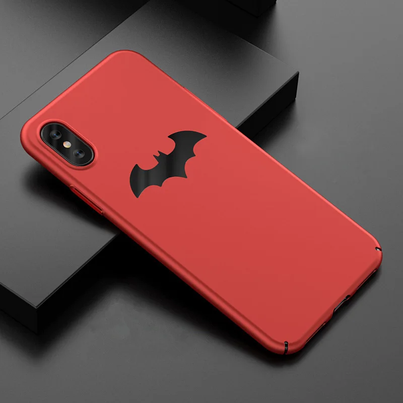 Тонкий чехол для телефона с Бэтменом для iPhone 11 Pro Max, Матовый Жесткий чехол для телефона из поликарбоната, задняя крышка для iPhone 6, 6 S, 7, 8 Plus, XS Чехлы для Max XR Fundas - Цвет: Red