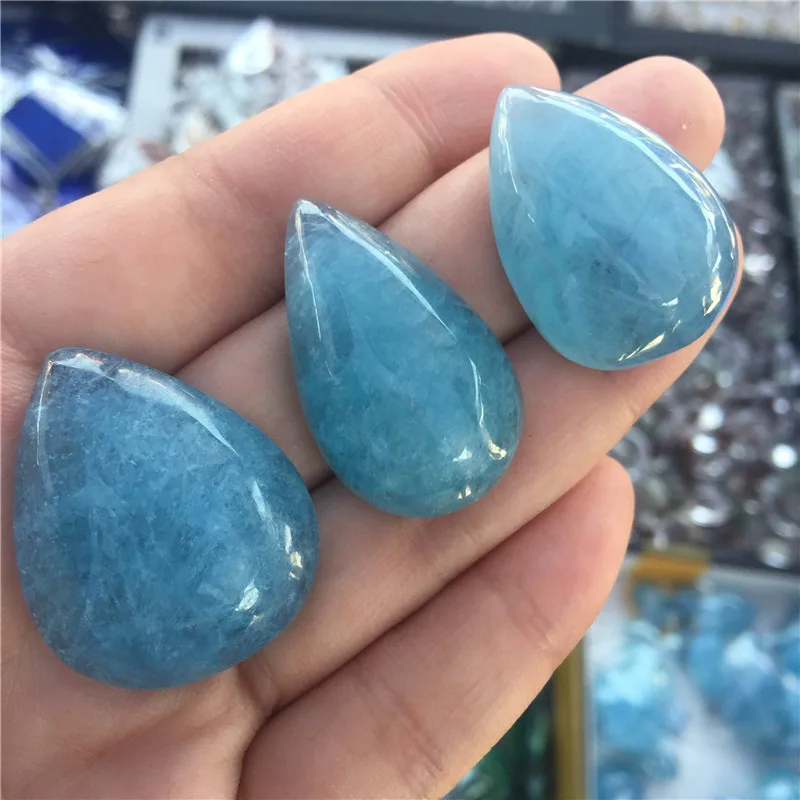 

1pcs Natural aquamarine blue drop for DIY jewelry making wholesale beads nature gemstone