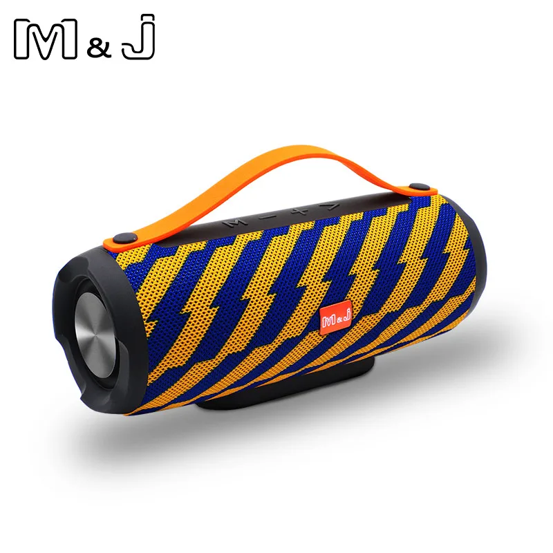 M& J беспроводной лучший Bluetooth динамик портативный открытый большой мощности 10 Вт системы USB TF FM Колонка сабвуфер динамик s для iPhone samsung - Цвет: Blue Yellow