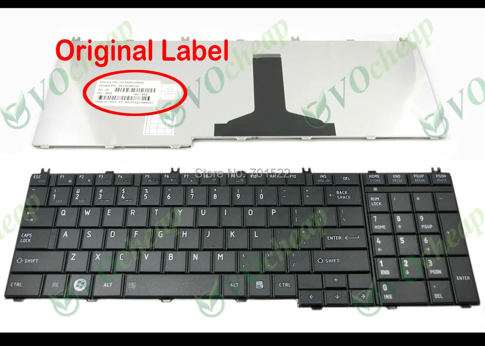 Ноутбук клавиатура для Toshiba Satellite C650 C655 C655D C660 L650 L655 L670 L675 L750 L755 Черный версия-MP-09N13US-698