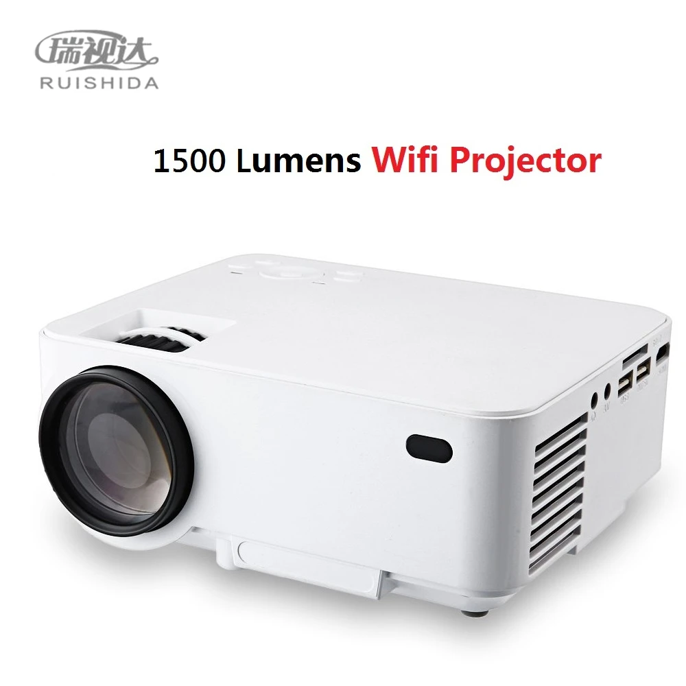 

RUISHIDA M1 Ultimate Android 4.4.4 Protable Projector with LAN Port HDMI USB SD Card Slot for Home Office Education