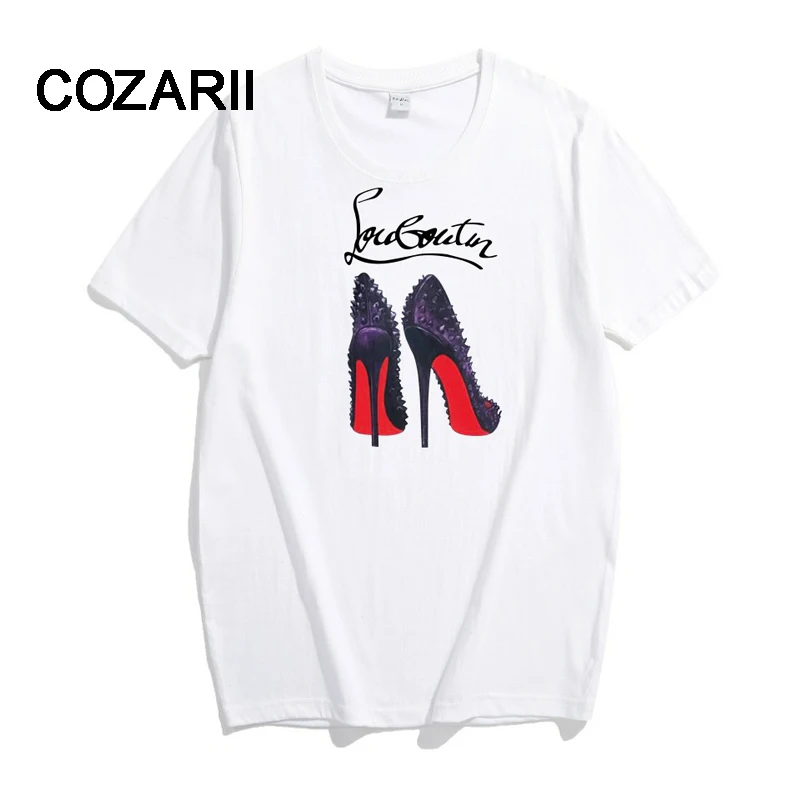 

COZARII Sexy Heels Shirt Graphic tees Women Clothing 2018 Summer Funny t shirts Harajuku Tumblr Hipster Ladies T-shirt