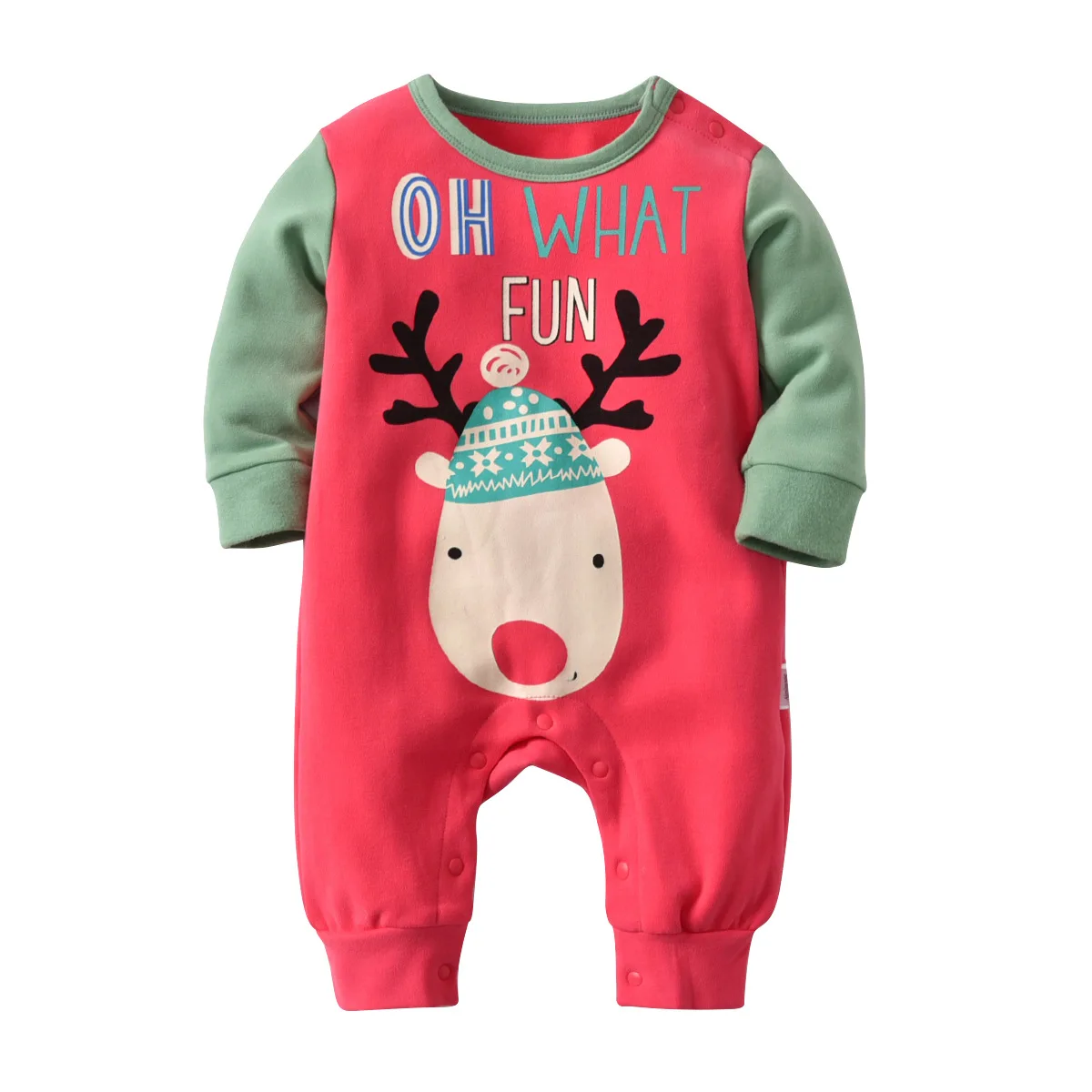 Рождественская Moose/одежда для малышей 0 24 месяцев крошечный хлопковый Детский