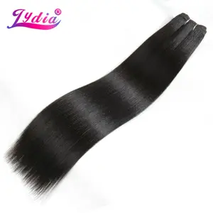 Lydia-Extensión de cabello sintético liso Yaki Weaving, mechones de cabello resistente a altas temperaturas, Color puro, 100% Futura, 10-26 pulgadas