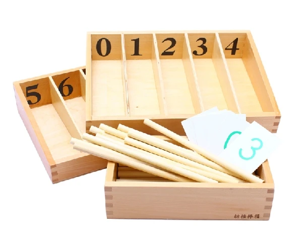 

Free Shipping!Baby Toys Montessori Spindle Box With 45 Spindles Kids Educational Early Learning Toys Attached Paper Card