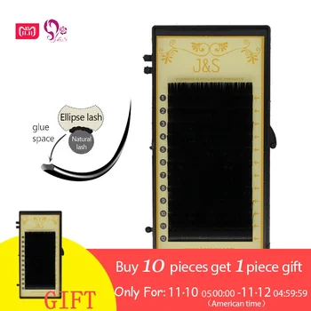 

J & S Free shipping 1pcs/lot 0.15mm ellipse lash flat eyelash extension 8-14mm all size available