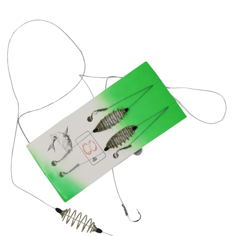 

Barbed Fishing Hook Floating Fishing Bait Spring Lure In Line Hanging Tackle Stainless Steel Feeder Newest 2 pcs/lot