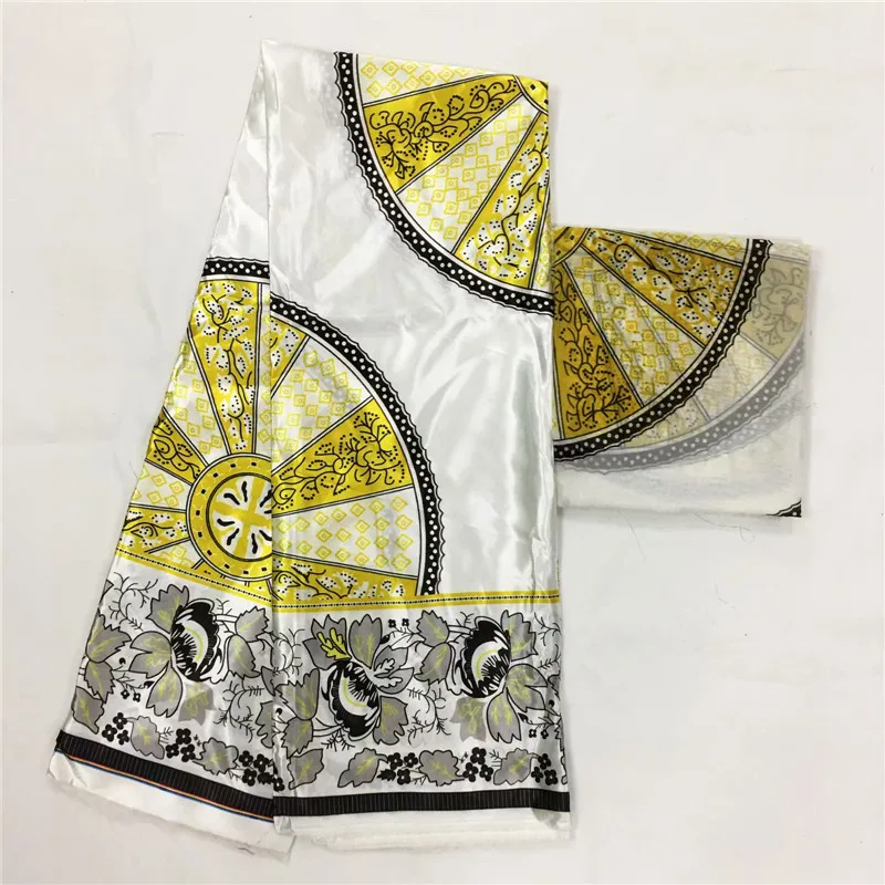 Дизайн африканская шелковая восковая ткань Горячая африканские шифоновые шелковые ткани Шелковый воск 4+ 2 ярдов
