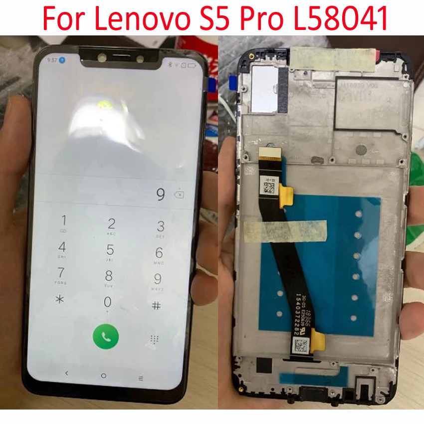 

Original Full LCD Display Touch Panel Screen Digitizer Assembly with frame For Lenovo S5 Pro L58041 Sensor replacement parts