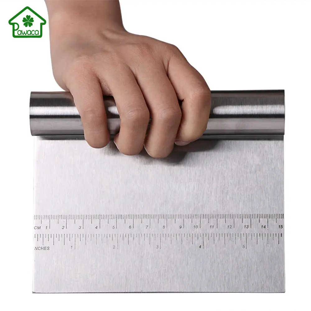 

Stainless Steel Dough Cutter Flour with Scale Spatula Scraper Blade Tool Bench Scraper Dough Slicer Knife Kitchen Baking Tool