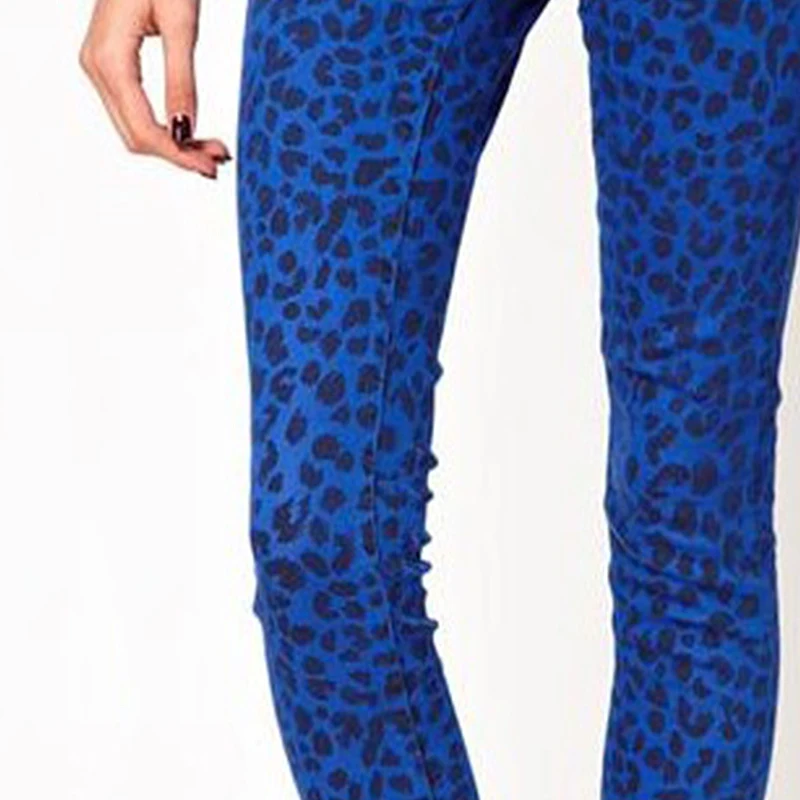 HDY Haoduoyi, брендовые,, цветные, синие/фиолетовые, с леопардовым принтом, джинсы для женщин, высокая талия, узкие брюки, повседневные джинсы для женщин
