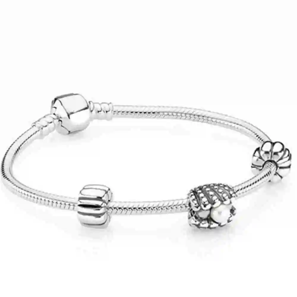 

Kaliyah 925 Sterling Silver 1:1 Concha And Pearl Joint Bracelet Present Bracelet Original Women Of Vintage Free Freight Jewels