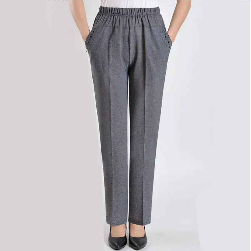 ladies capri pants with elastic waist