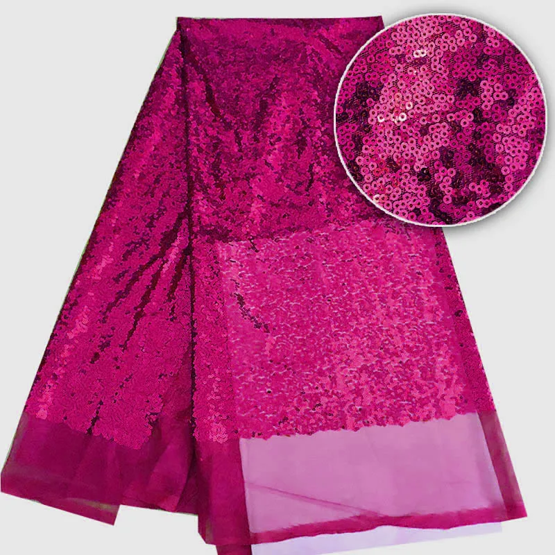 

New design French Net Sequin Lace Fabric 2018 Latest african sequence lace fabric with embroidery tulle fabric