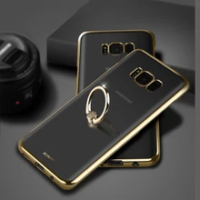 Xundd Luxury Ring Holder Case For Samsung s8 / s8 plus Transparent PC Back Cover Skin Stand Phone Case Capa