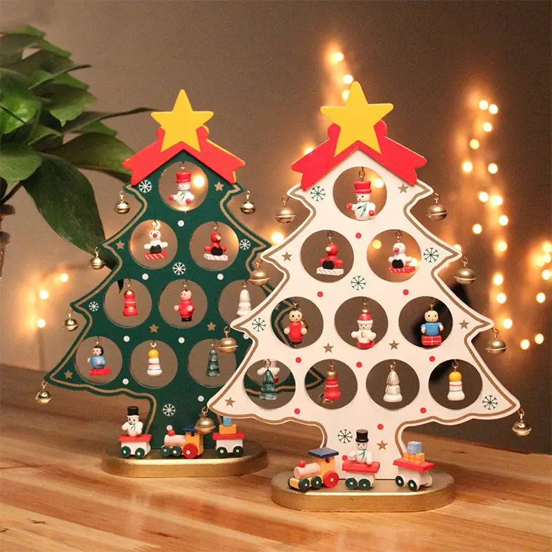 Деревянные елочные украшения для домашнего стола, рождественские украшения, новогодние вечерние принадлежности, подвесной кулон для детей, подарок