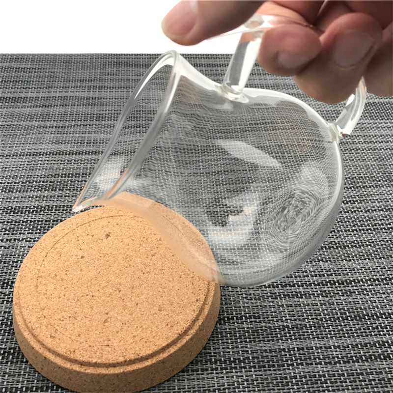 Arshen Handmade 250ml Clear Heat Resisting Single Layer Handle Tea Cup Pitcher Heat Insulation Chinese Kongfu BlackTea Cup tea cup