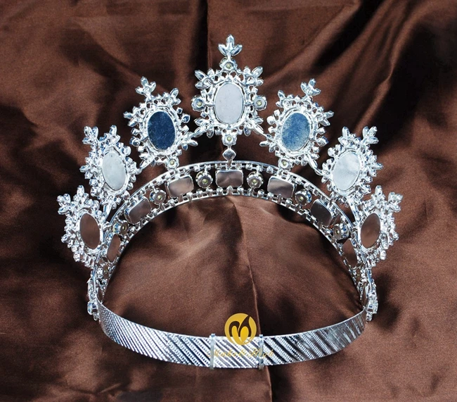 США большой королева для женщин Маскарад корона для свадьбы диадемы и короны Большой Кристалл Стразы диадема свадебный головной убор украшения для волос