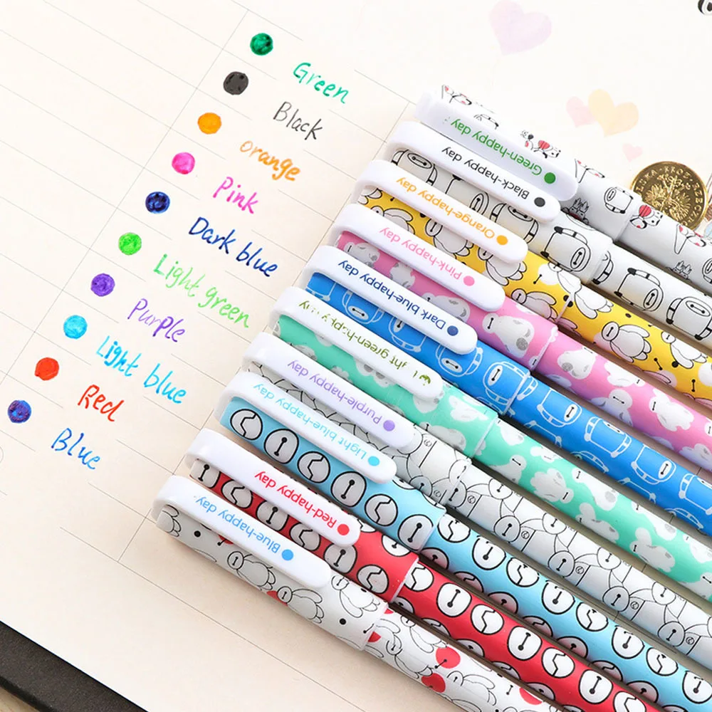 10 Красочные Гелевые ручки милый и творческий Дизайн для путешественника Тетрадь офиса и школы стационарные поставки