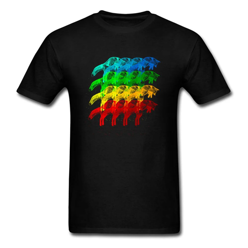 Leaping Rainbow Pure Cotton T-Shirt for Students Short Sleeve Summer Tops Tees 2018 Popular Summer Round Neck T Shirt Normal Leaping Rainbow black