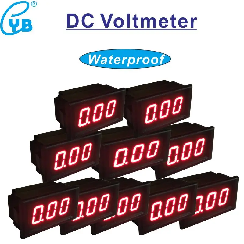 

Free Shipping 10pcs Three Wires Waterproof DC Voltmeter DC 0-30V 100V 300V 600V LED 0.52'' Display Volt Panel Meter DC 3.3-30V