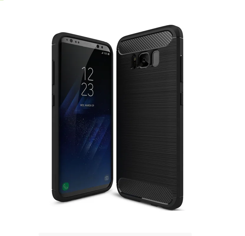 

Phone Case For Samsung Galaxy S8 Carbon Fiber Soft TPU Anti-Skid Cover For Samsung S8 Plus Skin Bag
