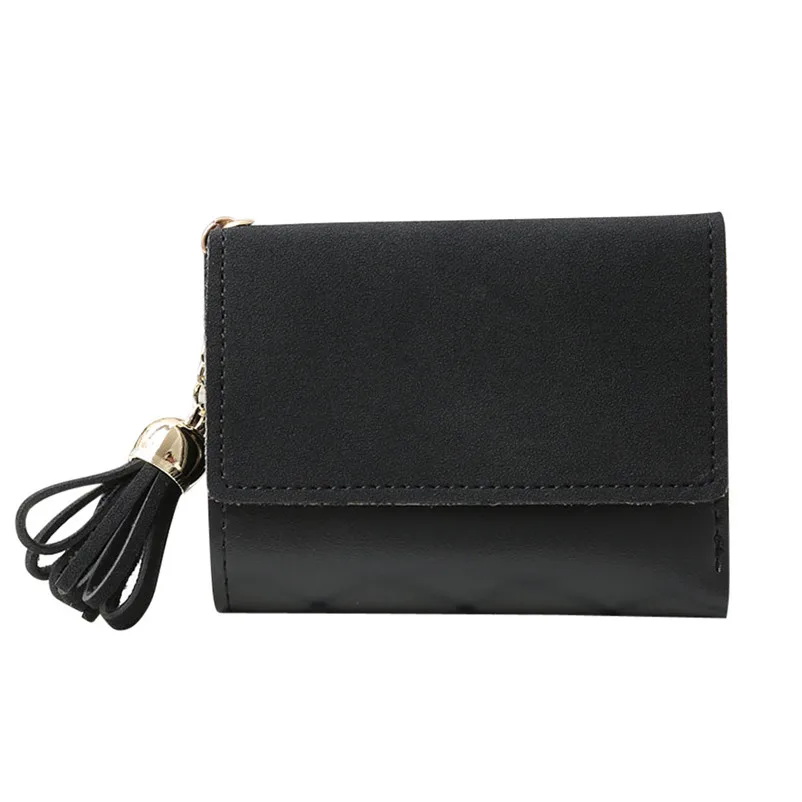 Women's Purses Women Fashion Simple Short Wallet Tassel Coin Purse Card