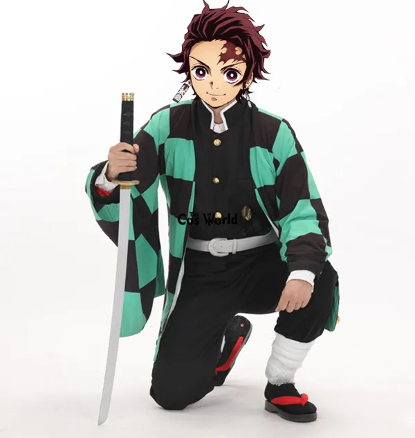 Убийца демона: Kimetsu no Yaiba Kamado Tanjirou Agatsuma Zenitsu Tomioka Giyuu Haori плащ униформа наряд аниме костюмы для косплея